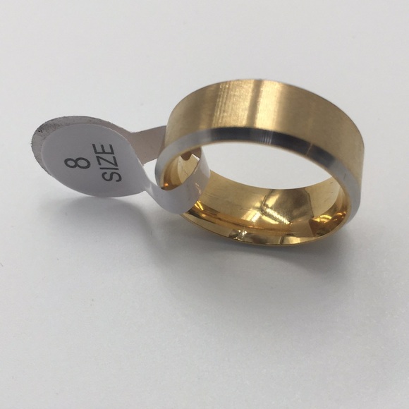 10K GOLD PLATED Over STAINLESS STEEL Size 8 - Picture 3 of 4